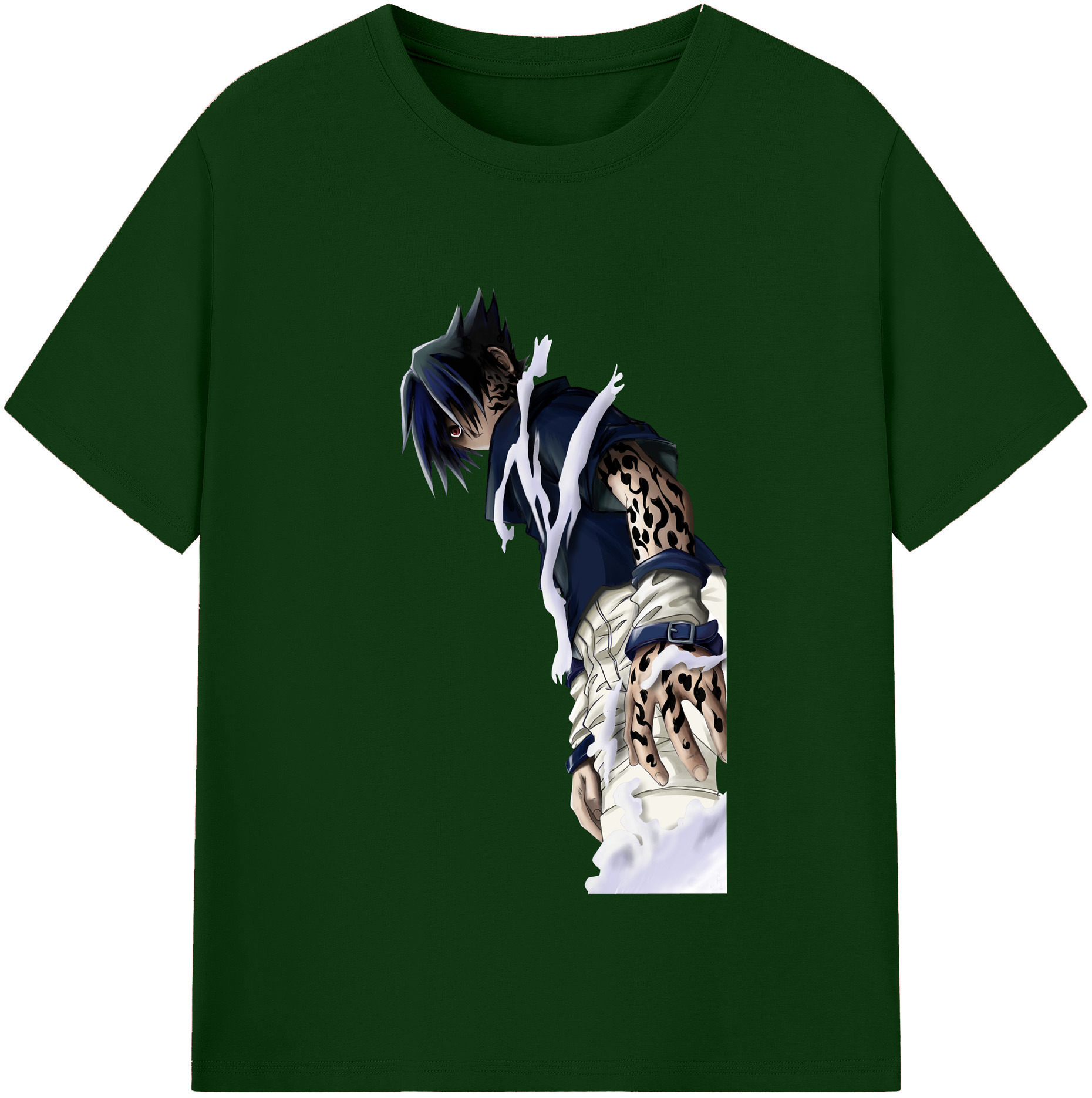 （画像用） NARUTO -ナルト- うちは サスケ Uchiha Sasuke 綿100％半袖Tシャツ（フロントプリント）